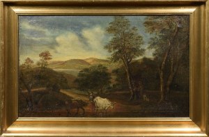 Painter unspecified, 18th century, Landscape with shepherd