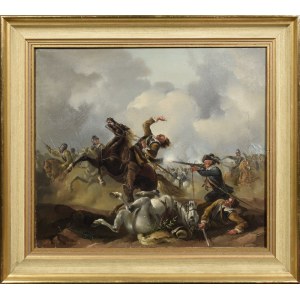 Pittore non specificato, XIX secolo, Scena di battaglia