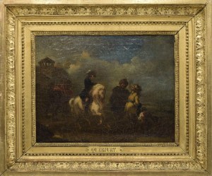 August QUERFURT (1696-1761) - przypisywany, Sceny z jeźdźcami - para obrazów