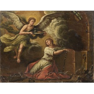 Painter unspecified, 18th century, Holy martyr with angel