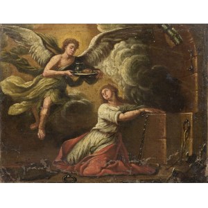 Malarz nieokreślony, XVIII w., Święta męczennica z aniołem