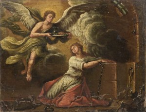 Painter unspecified, 18th century, Holy martyr with angel