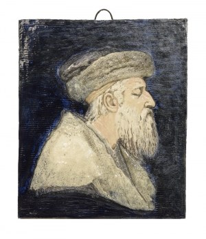 Rudolf SIEMERING (1835-1905), Ceramic poster - relief portrait of an old Jew