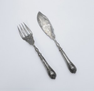 BERNDORFER METALLWARENFABRIK - Arthur KRUPP, Centre de table, spatule et fourchette à poisson