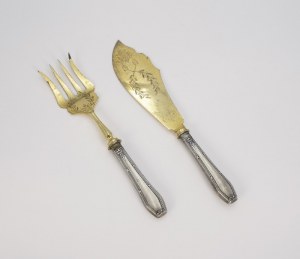 Franz MOSGAU (entreprise active 1806-1960), Centre de table, spatule et fourchette à poisson