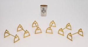 Set of 6 goats - cutlery saucers - and mug with the Kettler family crest
