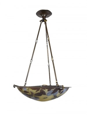 ÉMILE GALLÉ Company (1846-1904), Pendant lamp with ampla