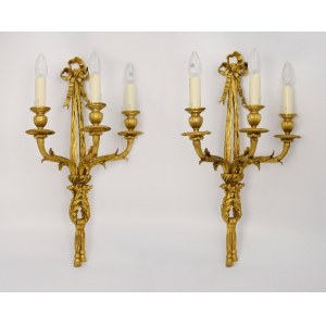 A pair of wall sconces in the manner of the Third Empire