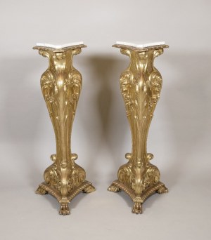 Pair of columns - rococo pedestals