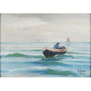 Soter Jaxa-Malachowski (1867 - 1952), Lonely Fisherman.