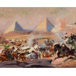 Jerzy Kossak (1886 - 1955), The Charge of the Mamelukes in the Battle of the Pyramids.