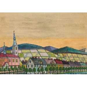 Nikifor Krynicki (1895 - 1968), View of Nowy Sącz.
