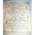 LIPSKI- PRACTICARUM OBSERVATIONUM EX JURE CIVILI ET SAXONICO COLLECTARUM wyd. 1602 (POLONIK)