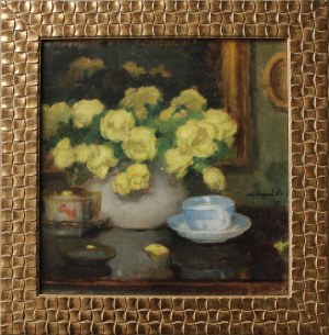 Alfons Karpinski, Roses jaunes dans un vase