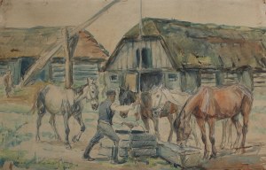 Jan Erazm Kotowski, L'abreuvage des chevaux au puits