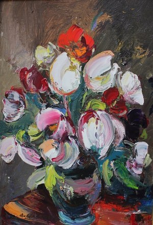 Józef Wasiołek, Blumen [Tulpen in einer Vase].