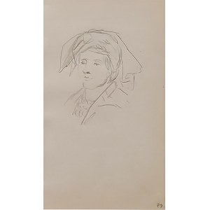 Jacek Malczewski (1854-1929), Tête d'une paysanne dans un foulard orné, 1872.