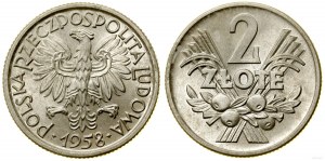 Poland, 2 zloty, 1958, Warsaw
