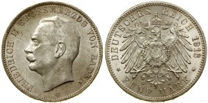 Germany, 5 marks, 1913 G, Karlsruhe