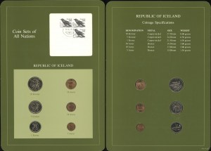 Iceland, set of 6 Icelandic coins, 1981-1984