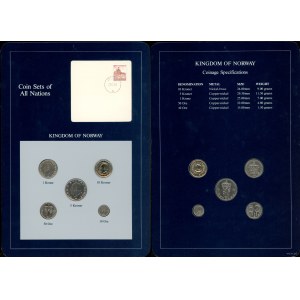 Norwegen, Satz von 5 norwegischen Münzen, 1983, Kongsberg