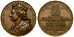 France, medal from the series of rulers of France - Charles IV the Beautiful, 19th century.
