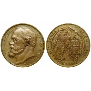 Německo, mince v nominální hodnotě 3 marky, 1913