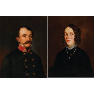 Marcin JABŁOŃSKI - attributed, Pair of portraits: TEKLA MORAWSKA WITH HUSBAND, mid-19th century.