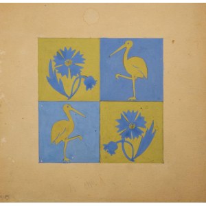 Karol KOSSAK, CHABRIES AND BEARS Aquarell, Papier; 20 x 20 cm