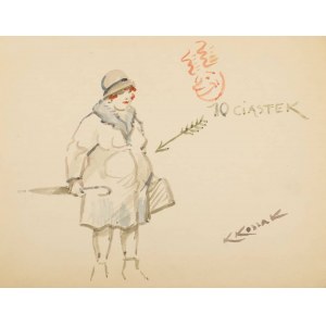 Karol KOSSAK, 10 CIASTEKA aquarelle, papier ; 22 x 28 cmSigné p.d. : K Kossak