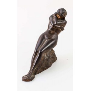 FIGURA, ODPOCZYNEK, ok. 1930, Brąz, 19 x 22 cm