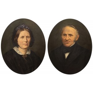 Elisabeth POCHHAMMER, Paire de portraits de mariage, 1876