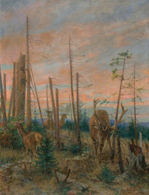 Kazimierz POCHWALSKI, JELENIE, 1909