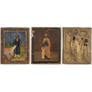 THREE Icons, Russia, 19th century.