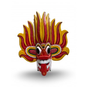 Maschera di legno, decorativa, Sri Lanka, XX secolo.