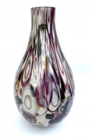 Sklenená váza, Józefina Glassworks, Krosno, 90. roky 20. storočia, Poľsko