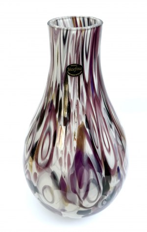 Glass vase, Józefina Glassworks of Krosno, 1990s, Poland