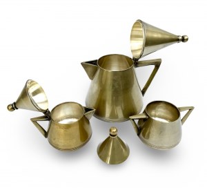 Brass coffee set. Christopher Dresser (?) design. 20th century, Western Europe.