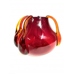 Vase en verre, Institut du verre de Cracovie, années 1970, Pologne.