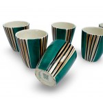 Mugs from the wine set, pattern 411, design Jan Sowinski, Wloclawek Faience Factory, 1970s, Poland.