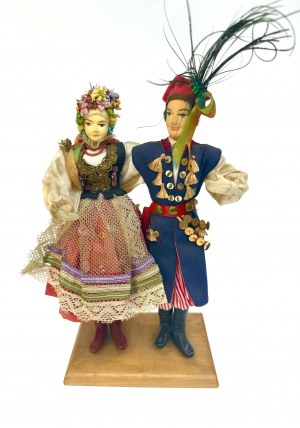 Krakowiacy, paire de figurines. Cepelia, années 1970, Pologne