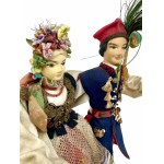 Krakowiacy, a pair of figurines. Cepelia, 1970s, Poland