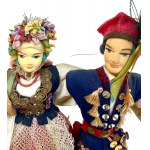 Krakowiacy, a pair of figurines. Cepelia, 1970s, Poland