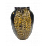 Ceramic vase Krokodyl. Cooperative of Folk and Artistic Work and Handicrafts in Tomaszow Mazowiecki. 1960s, Poland.