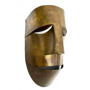 Maschera, lastra di ottone, anni '70/'80, Polonia.