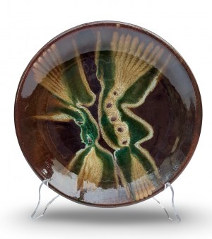 Dekoratívny tanier, keramika, družstvo 