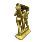 Sculpture en céramique Trois grâces. Conçue par Zdenek Farnik. Usine Bechyne Keramia, vers 1960, Tchécoslovaquie.