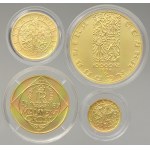 République tchèque, Ensemble de pièces d'or Couronne tchèque 1996. 10000 CZK, 5000 CZK, 2500 CZK, 1000 CZK