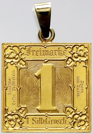 Medaile - Evropa, Medaile v podobě poštovní známky. 1 krejcar 1852 Thurn-Taxis