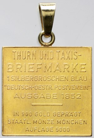 Medaile - Evropa, Medaile v podobě poštovní známky. 1 krejcar 1852 Thurn-Taxis